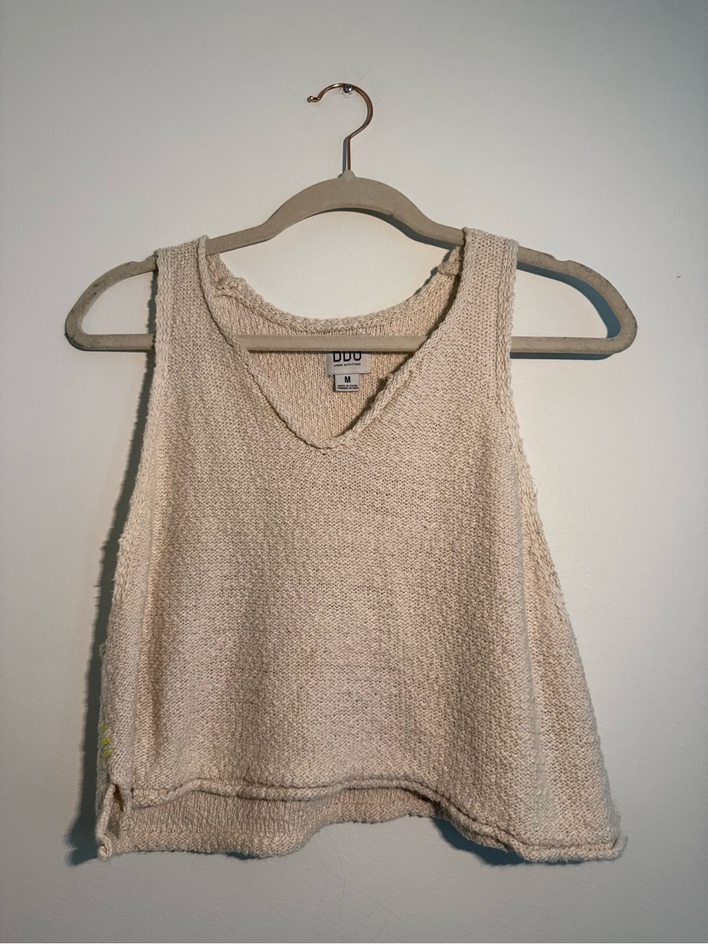 BDG Cream Knit V-Neck Tank